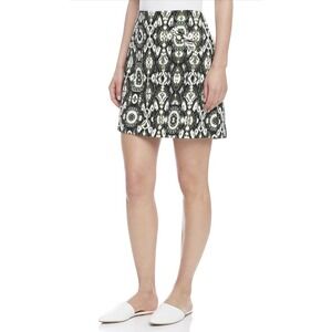 Jones New York Ikat Print Skort Green Black White Resort Golf Preppy M Coastal